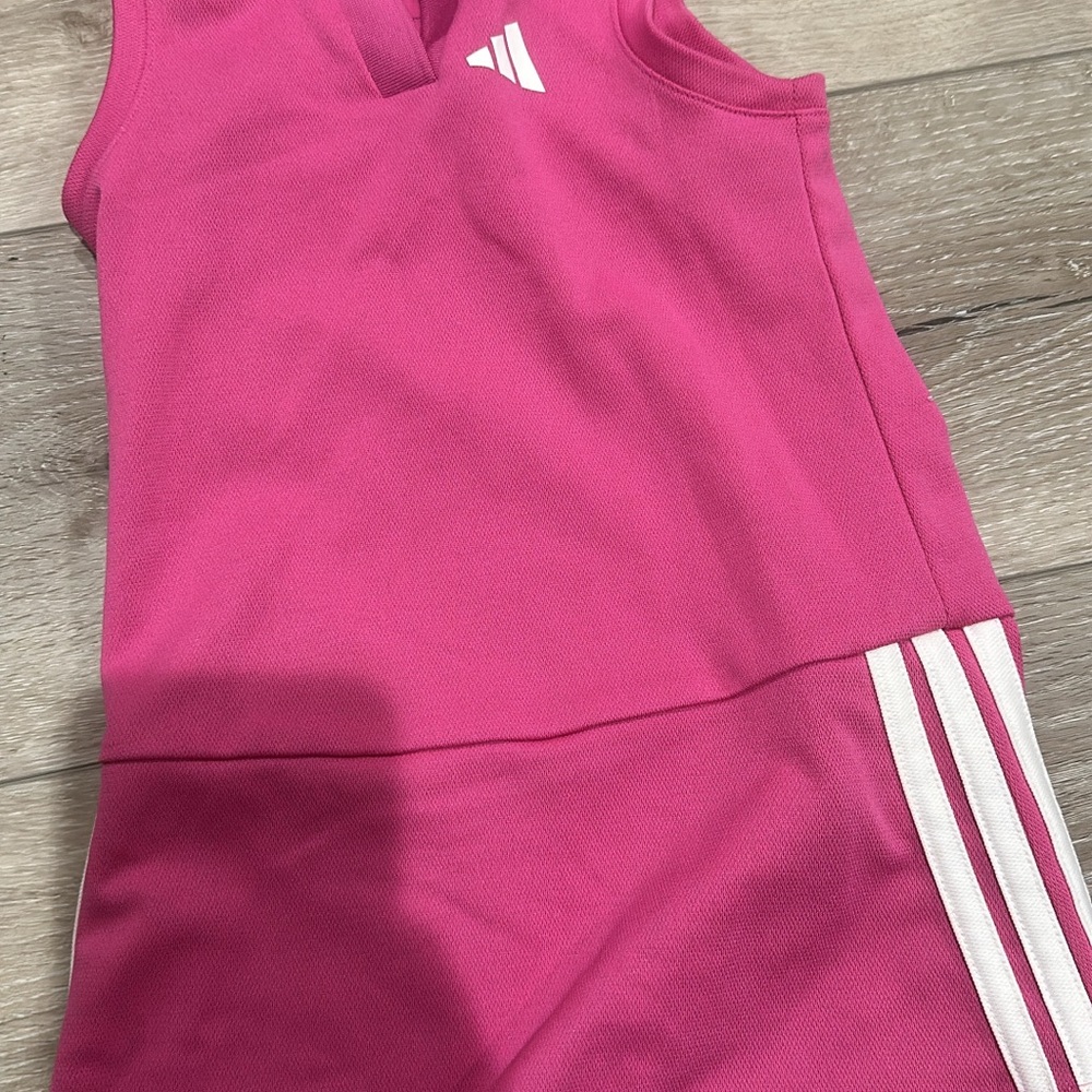 Adidas Fuchsia Sleeveless Dress with White Accents